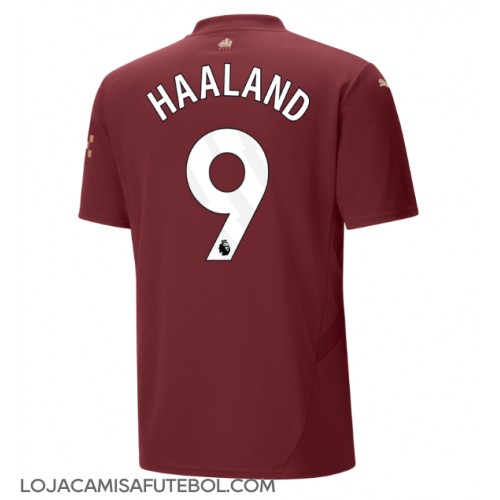 Camisa de Futebol Manchester City Erling Haaland #9 Equipamento Alternativo 2024-25 Manga Curta